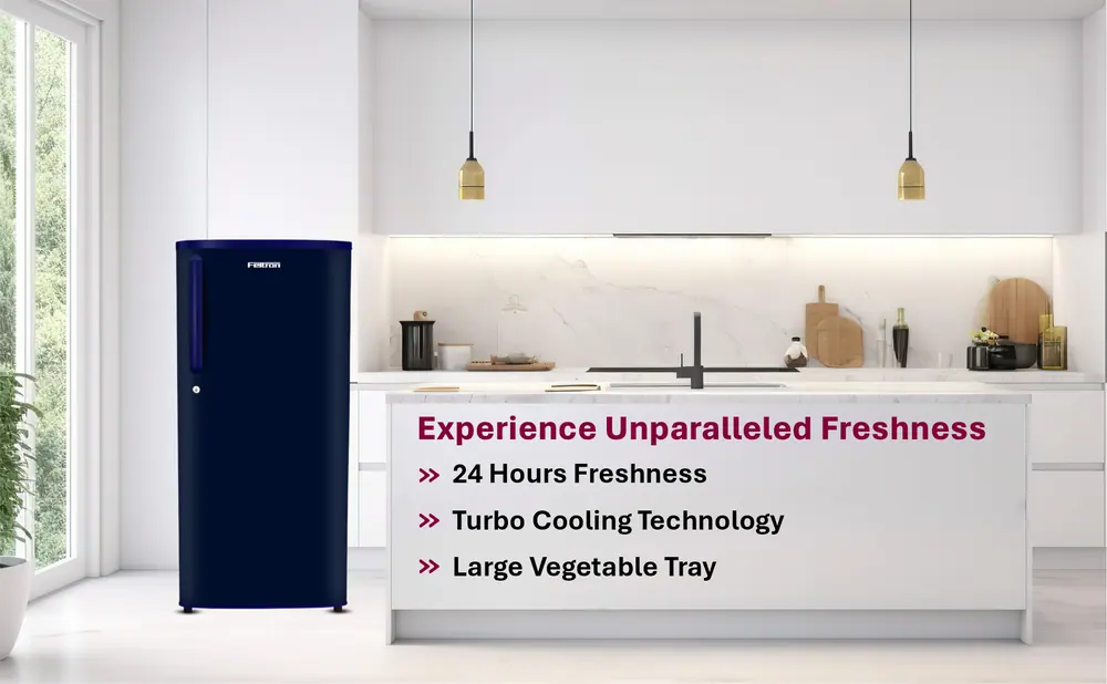 Feltron 190 Ltr 1 Star Direct Cool Refrigerator (Plain Blue Texture) FIPL2151PSPBDX — details 2