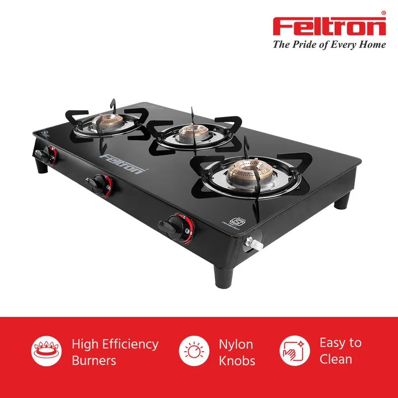 Feltron Pyramid Gas Stove Cooktop (3 Burner) — image 3