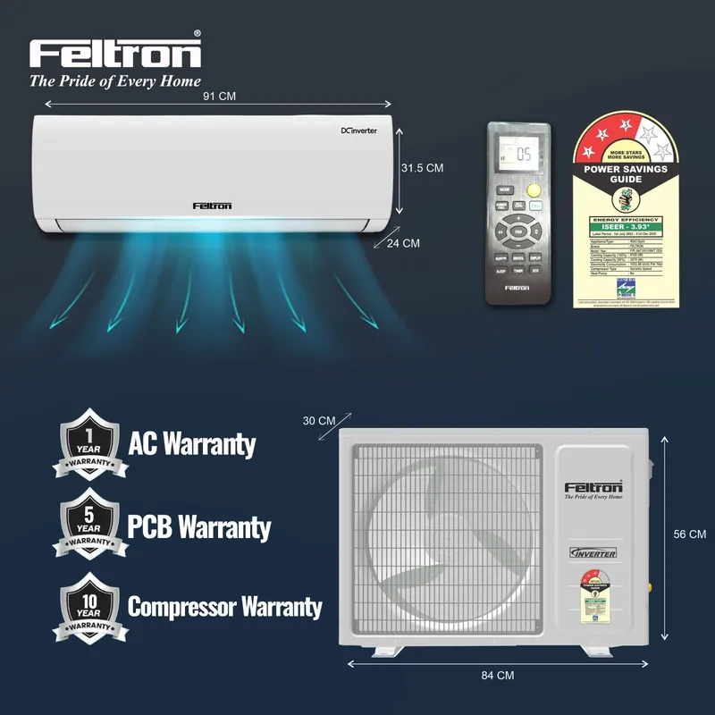 Feltron 1.5 Ton (18k) 3 Star Inverter Convertible Split Air Conditioner — image 5