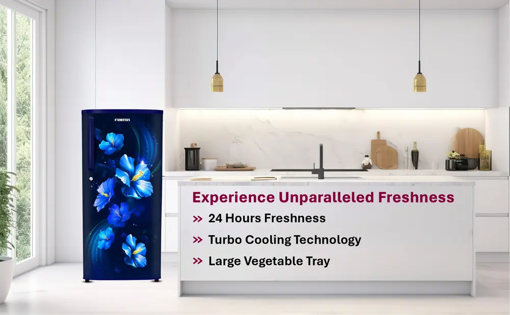 Feltron 230 Ltr 2 Star Direct cool Refrigerator (Blue Flower Texture) FIPL2552PBFBDX — details 2