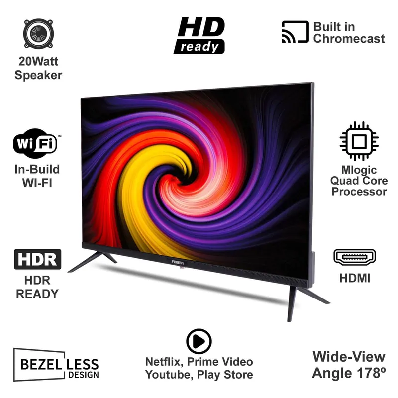 Feltron 80 cm (32 inches) Frameless HD Ready Android Smart LED TV FT3218SFL (Black) — image 2