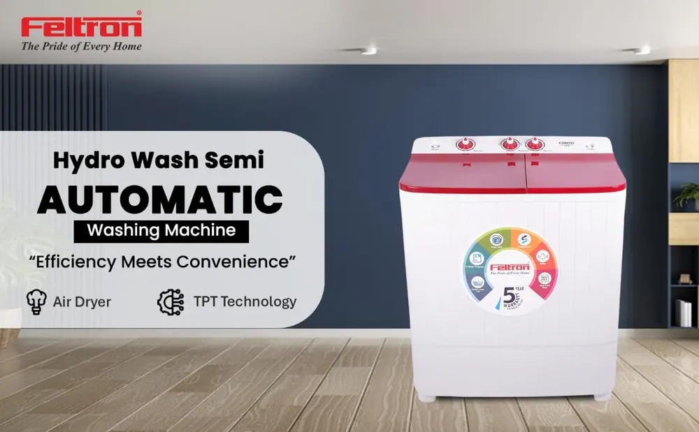 Feltron 6.5 Kg Semi Automatic Top Load Washing Machine White,Red Plastic Lid (FIPLSWM65EP) — details 1